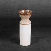 Erina kerámia váza Fehér/barna 10x10x25 cm