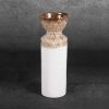 Erina kerámia váza Fehér/barna 13x13x35 cm