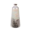 Aden üveg váza fém peremmel Krémszín/ezüst 15x15x36 cm
