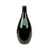 Capri üveg váza malachit medállal Fekete/zöld 15x15x38 cm