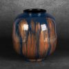 Kaja dekoratív fém váza Kék/arany 30x30x34 cm