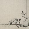 Gyapotnövény mintás pamut asztali futó Natúr 40x180 cm