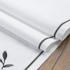 Gyapotnövény mintás pamut asztali futó Fehér 40x180 cm