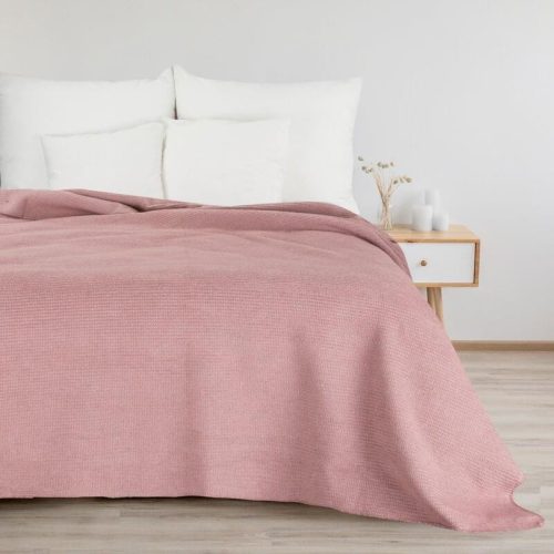 Amber gofri szerkezetű puha takaró Pasztell rózsaszín 200x220 cm