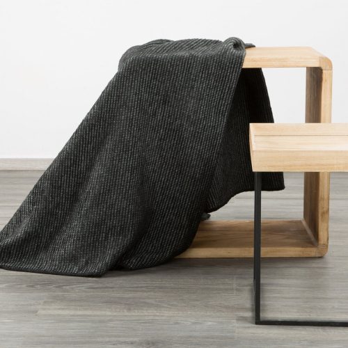 Amber gofri szerkezetű puha takaró Fekete 200x220 cm