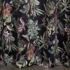 Becky bársony sötétítő függöny botanikai mintával Fekete 140x250 cm