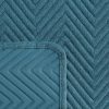 Len3 kék ágytakaró vászon szerkezetű préselt mintás 200x220 cm