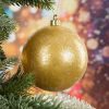 34b csillámos műanyag karácsonyfadísz Arany 10 cm