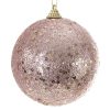 53b csillámos műanyag karácsonyfadísz Pasztell rózsaszín 10 cm