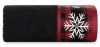 Rudolf hímzett karácsonyi törölköző jacquard szegéllyel Fekete 70x140 cm