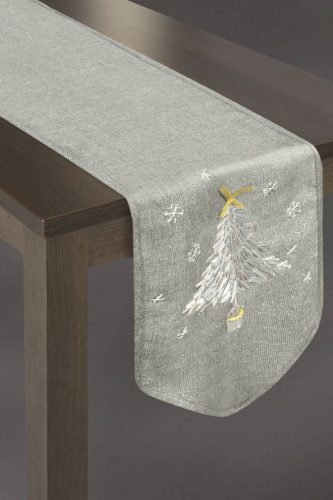 Cheri1 karácsonyi asztali futó Acélszürke 33x140 cm
