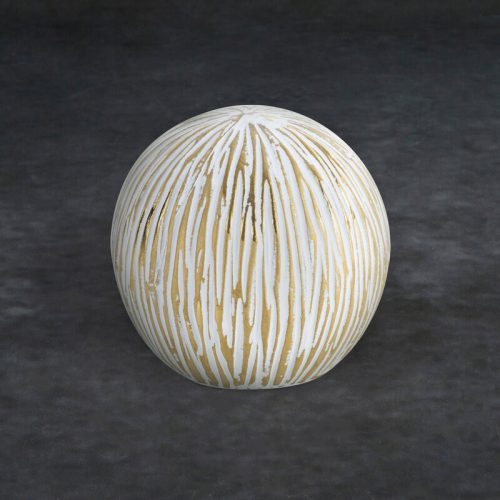 Anisa kerámia gömb Fehér/arany 10x10x10 cm