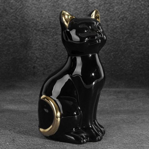 Fekete macska figura Fekete 11x9x20 cm