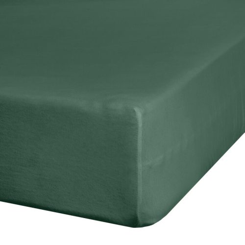 Jersey3 pamut gumis lepedő Sötétzöld 120x200 cm +25 cm