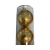 Karácsonyfa gömb, 7 cm, 3 db-os, antikolt arany
