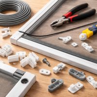 Műanyag keretes szúnyoghálóhoz alkatrészek